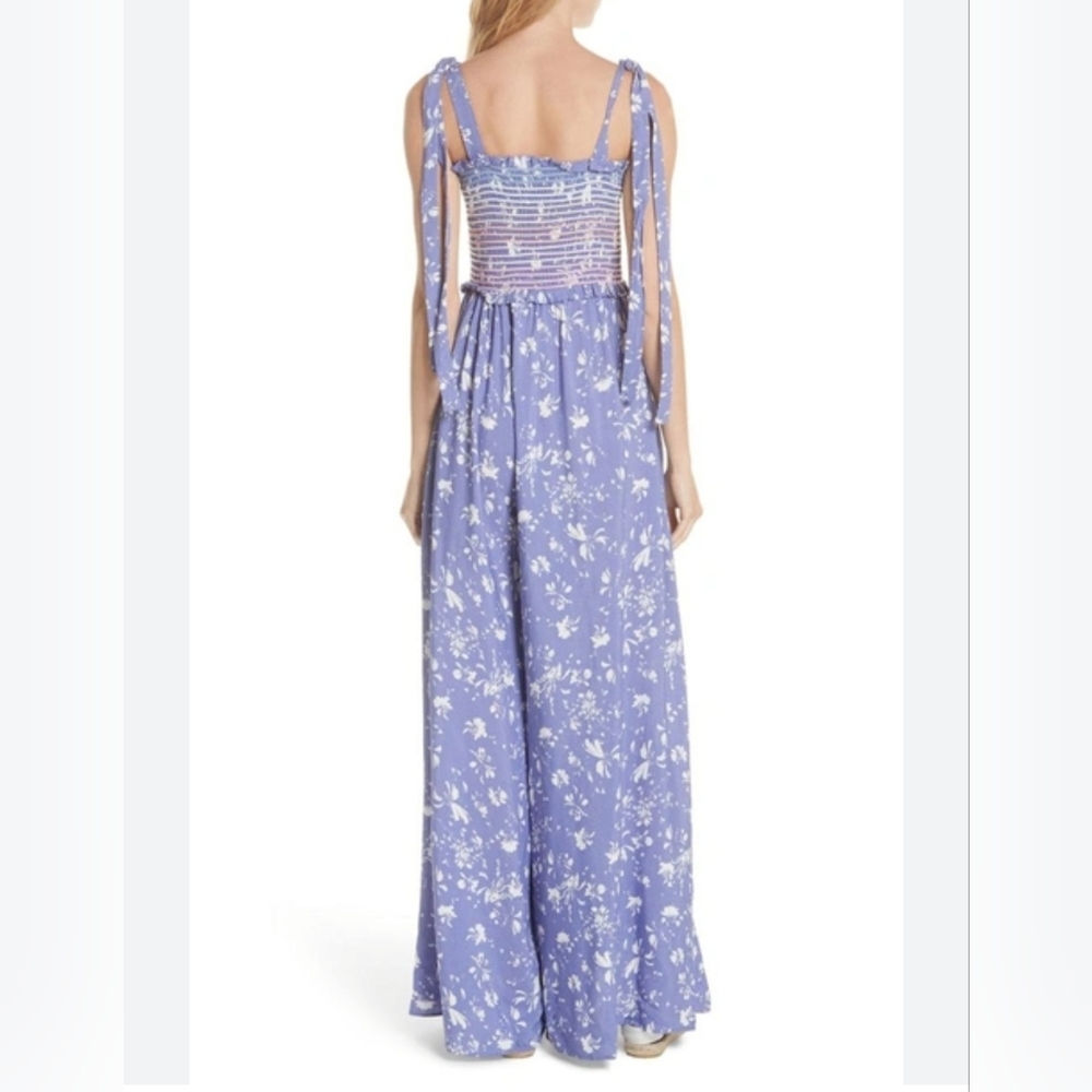 Free People Lavender Floral Smocked Jumpsuit - Picture 2 of 3